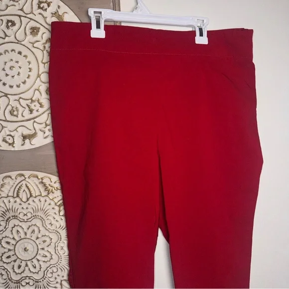 🔥 Hell Bunny Red Cigarette Pants 2XL UK 18 Rockabilly Pinup Goth - Picture 5 of 8